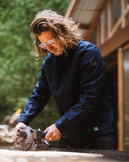 work jacket action shot