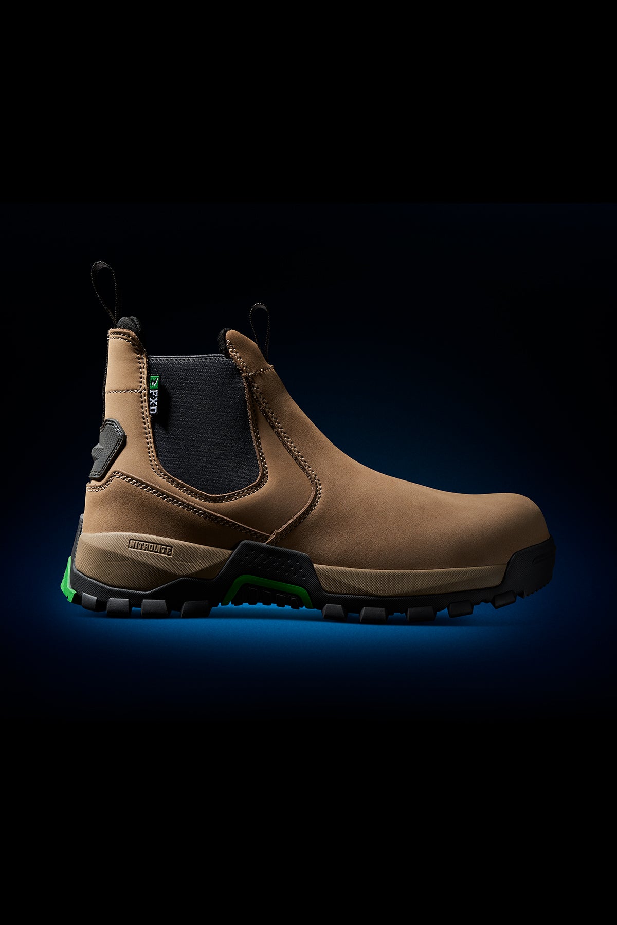 Side angle of FXD Work Boot 4 High Cut Slip On Work Boots WB4 in stone.