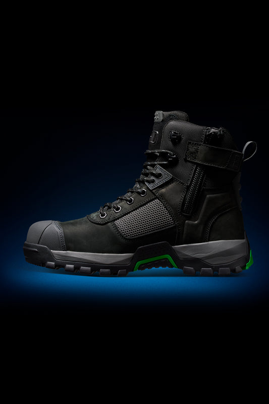 Inside angle of FXD Work Boot 1 High Cut Waterproof Work Boots WB1WP in black.