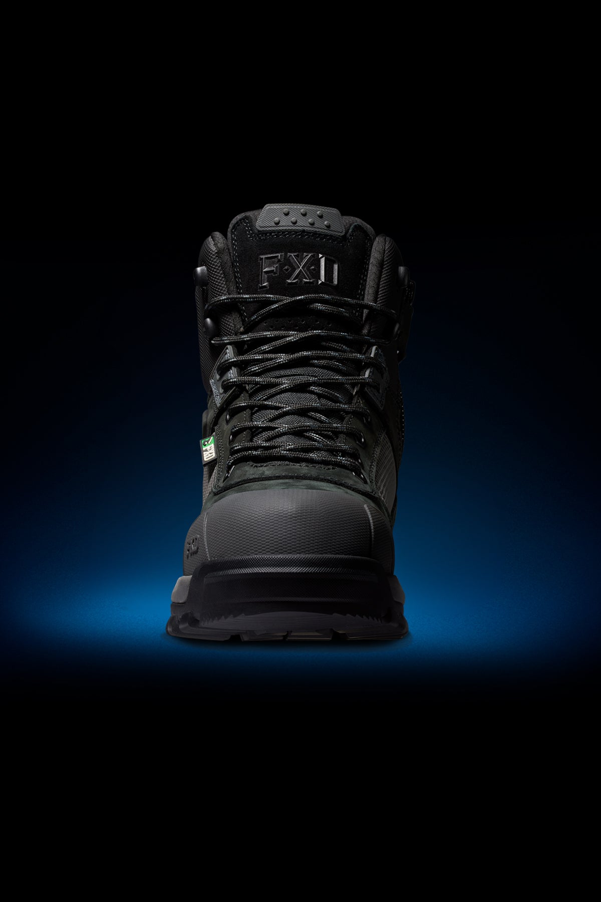 Front angle of FXD Work Boot 1 High Cut Waterproof Work Boots WB1WP in black.