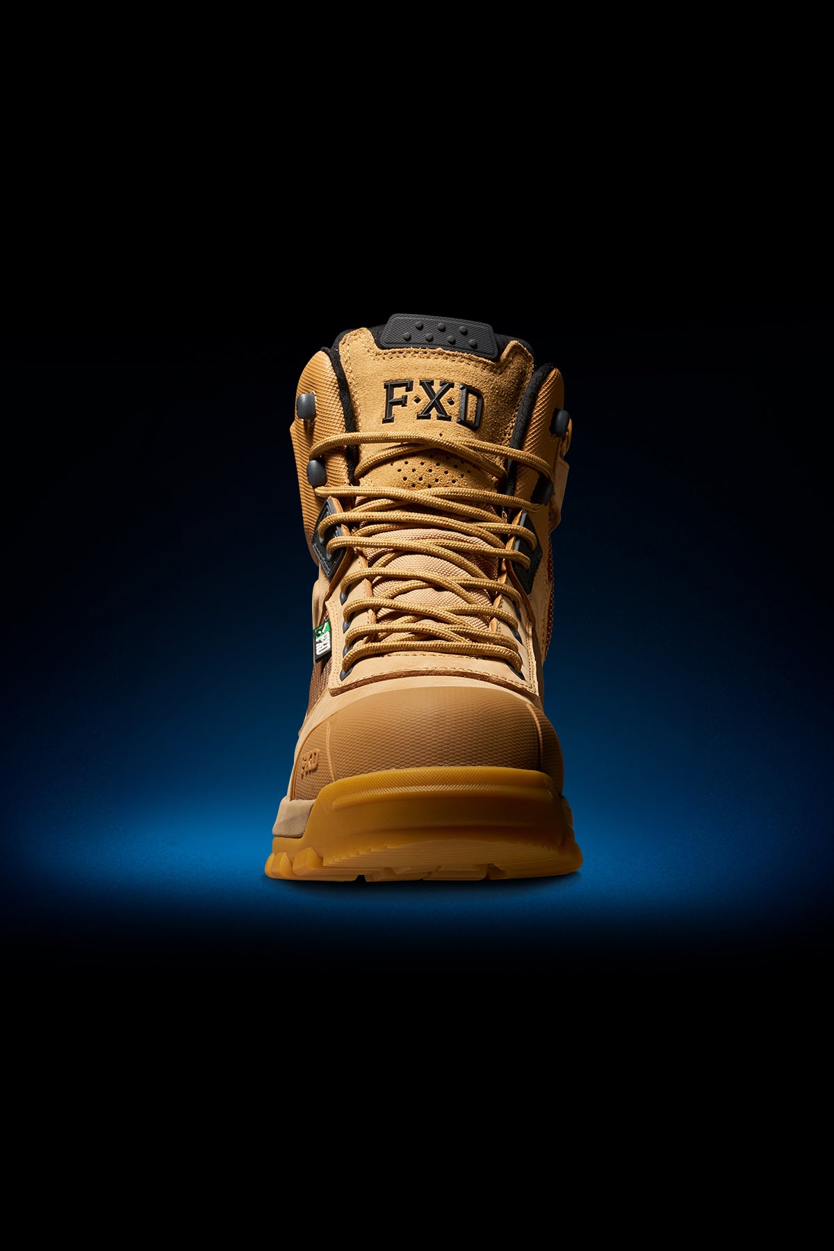 Front view of FXD High Cut Work Boot 1 Waterproof WB1WP Wheat.