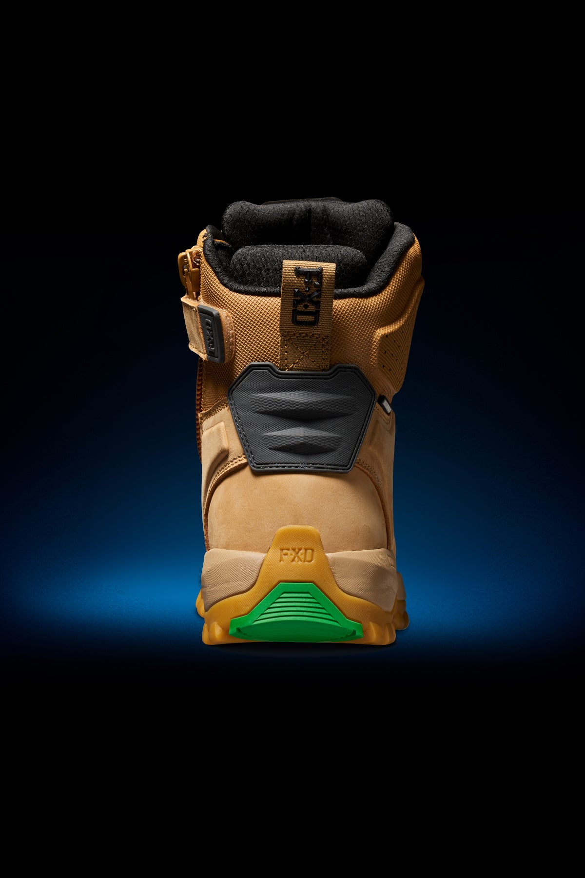 Back view of FXD High Cut Work Boot 1 Waterproof WB1WP Wheat.