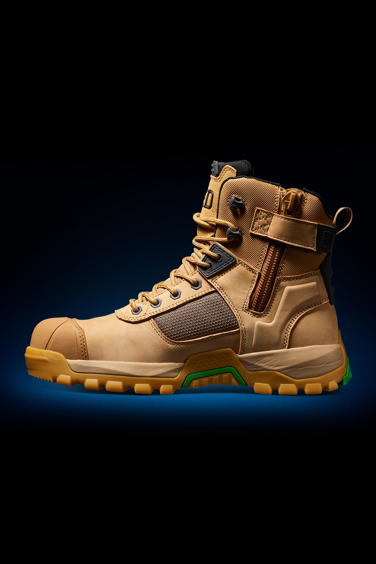 Inside side profile of FXD High Cut 
 Work Boot 1 Waterproof WB1WP Wheat.