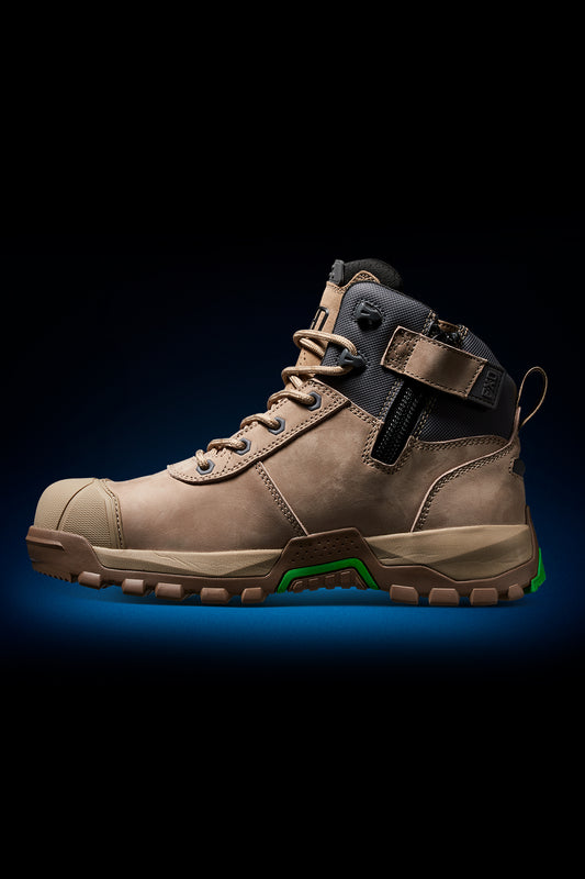 Inside angle of FXD Work Boot 2 Mid Cut Waterproof Work Boots WB2WP in stone.