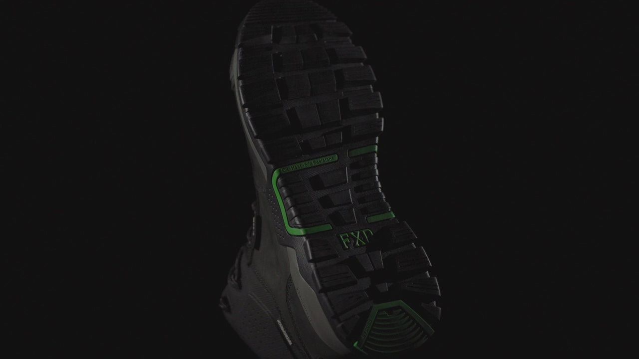 video showing detailed angles of FXD work boot 2 in black.